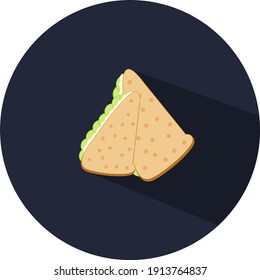Triangle-Sandwich, Illustration, Vektorgrafik auf weißem Hintergrund.