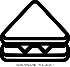 Icono de línea de sándwich de triángulo. signo de estilo lineal para el concepto móvil y signo, símbolo, Vector, arte