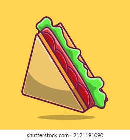 Triangle sandwich Vector Cartoon Illustration on isolated background