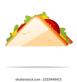 Triangle sandwich vector isolated illustration