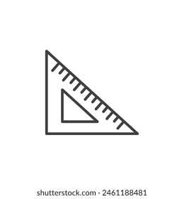 Triangle Scale Icon Set. Architect's Measuring Triangle Symbol. Geometry Tool for Drawing. Triangular Ruler Icon.