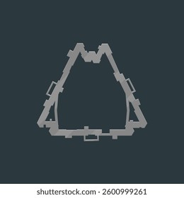 Triangle Sci Fi Futuristic Hud Military E-sport Frame Logo Element Gray Isolated On Dark Blue Background Vector Design