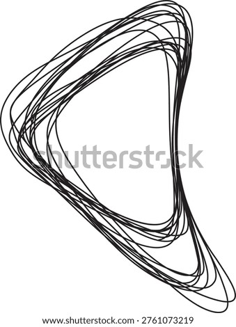 Triangle scribble with dense contour lines forming compact structure