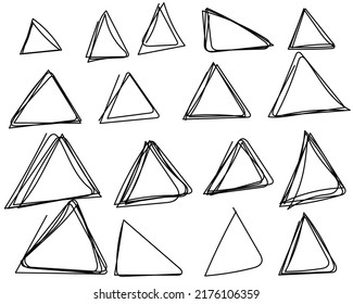 triangle scribble hand drawn line art outline