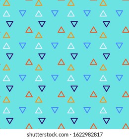 Triangle Seamless Background with Triangle Shapes of Different colors. Textile, Fabric, Paper, Wallpaper Print Template Magazine, Leaflet, Booklet. Template for Your Design.