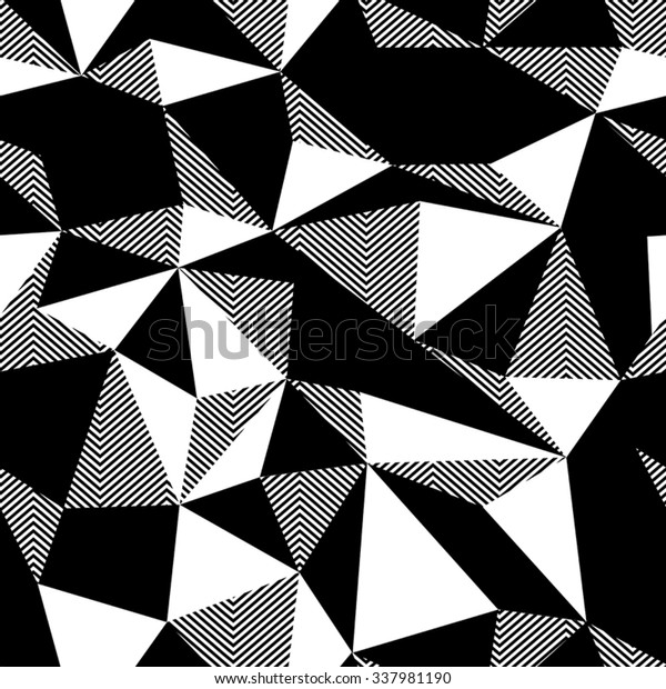 Triangle Seamless Black White Pattern Stock Vector (Royalty Free) 337981190