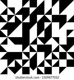 Triangle seamless geometric shapes black and white pattern