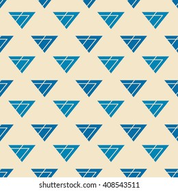 Triangle seamless modern simple pattern blue orange design