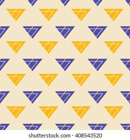 Triangle seamless modern simple pattern blue orange design