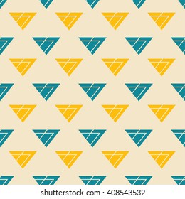 Triangle seamless modern simple pattern blue orange design
