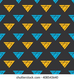 Triangle seamless modern simple pattern blue orange design