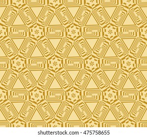 triangle seamless pattern. abstract vector illustration with random shape triangle figure. for your design, wallpaper. golden color