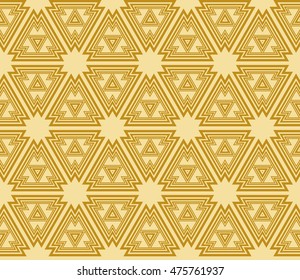 triangle seamless pattern. abstract vector illustration with random shape triangle figure. for your design, wallpaper. golden color