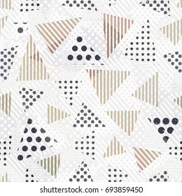 Triangle seamless pattern with cloth effect (vector eps 10)