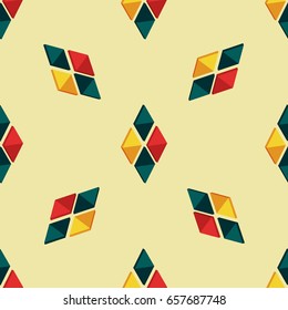 Triangle seamless pattern with colorful details
