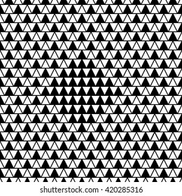 Triangle seamless pattern. Fashion graphic background design. Modern stylish abstract texture. Monochrome  template for prints, textiles, wrapping, wallpaper, website etc. VECTOR illustration