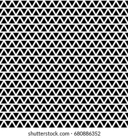 Triangle Seamless Pattern. Geometric simple print. Black and white vector repeating texture. 