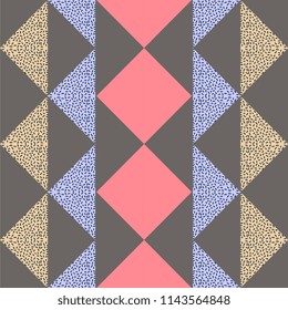 Triangle seamless pattern with glitter vintage colors background ready for print.