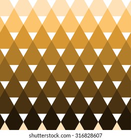 Triangle seamless pattern. Graduation autumn colors. Brown gold halftone.