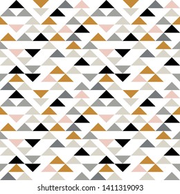 Triangle seamless pattern. Modern abstract geometric background with triangles. Nordic style print. 