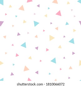 Triangle Seamless Pattern with Pastel Color. Triangle Shapes Background. Good used for gift paper, invitation card for kids, Wallpaper Interior, Book cover, etc - EPS 10 Vector