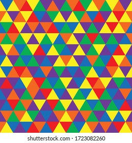 triangle seamless pattern in rainbow color