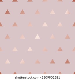 Triangle seamless pattern. Repeating glam background for design beauty prints. Repeated glitter lattice. Rose gold foil. Gift wrapper repeat patern. Golden marble. Graphic paper. Vector illustration