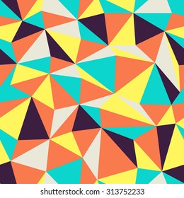 Triangle Seamless Pattern. Retro colors. 