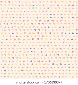 Triangle seamless pattern for textile, fabric, tile, wrapping paper, wallpaper, background, backdrop. Hand drawn vector illustration. Geometric pastel color ornament, decoration elements for design