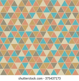 Triangle seamless pattern in vintage colors. Vector background