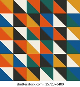 Triangle seamless repeat pattern on retro vintage color tone. Geometric frame tiling pattern background wallpaper. Vector illustration.