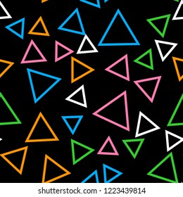 Triangle Seamless vector EPS 10 Pattern. Multicolor Figures. Texture for print and Banner. Flat style