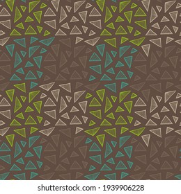 Triangle seamless vector pattern, simple doodle hand drawn background