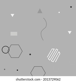 Triangle Shadows Square Pastel Modern Style Simple Hipster Art. White Grey Polygon Digital Geometrical Modern Design. Chaos Silver Gray Vector Illustration. Calm Black Oval Modern Art Pattern.