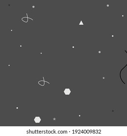 Triangle Shadows Wave Black Modern Simple Hipster Art. Star Gray Calm Modern Art Pattern. Zigzag Polygon Chaos White Grey Geometrical Modern Design. Dots Line Simple Dark Vector Background.