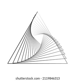 Triangle shape abstract geometric black color line pattern design isolated on white background