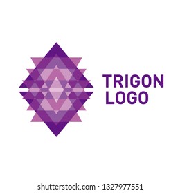 Triangle shape abstract intersection logo. Vector three angles logotype template.