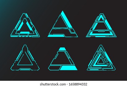 Triangle shape abstract technology future interface hud.