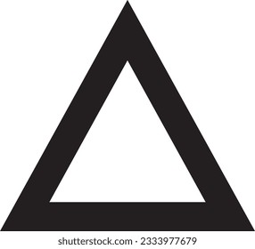 triangle shape arrow  black outline icon  design graphic symble element on png file transparent vector illustration