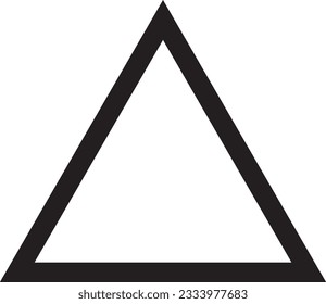 triangle shape arrow  black outline icon  design graphic symble element on png file transparent vector illustration