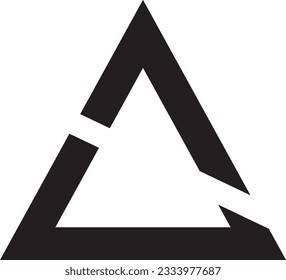 triangle shape arrow  black outline icon  design graphic symble element on png file transparent vector illustration