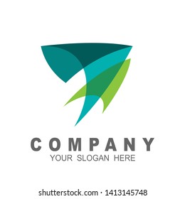 Triangle shape arrow logo vector, colorful icon,