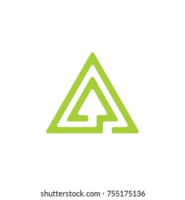 triangle shape and arrow up logo vector