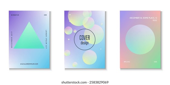 Triangle Shape. Astronaut Hologram Placard. Aesthetic Galaxy Collection. Minimal Background. Gradient Poster. Blue Abstract Set. Digital Elements. Violet Triangle Shape