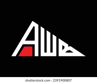 Diseño del logotipo de la letra AWB de forma triangular