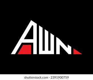 Triangle shape AWN letter logo design