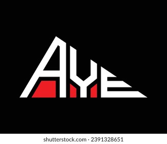 Triangle shape AYE letter logo design