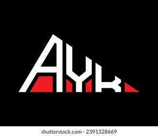 Triangle shape AYK letter logo design