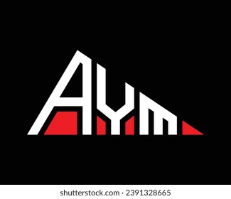 Triangle shape AYM letter logo design.