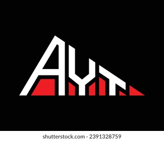Triangle shape AYT letter logo design.
